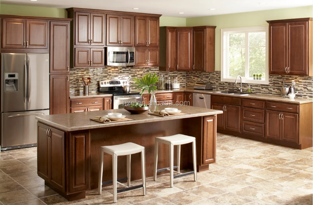 American cabinet walnut wood kitchen cabinet