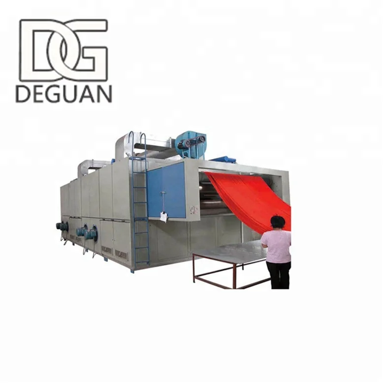 Tensionless Dryer for Knitted and Woven Fabric with 3 layers belt heated by Steam or Oil or Gas
