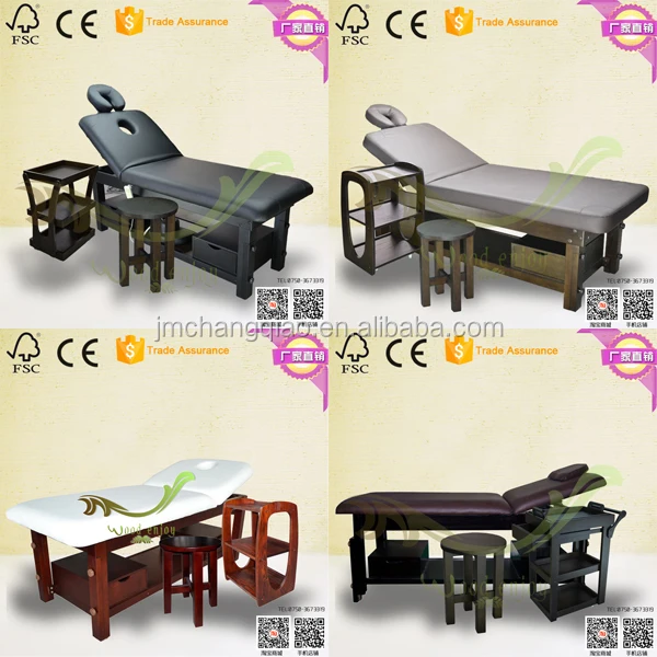 Hot Sales Portable Solid Wood Electric Massage Table Modern Design Leather Beauty Bed Therapy Facials Gym-for Living Room Hotel