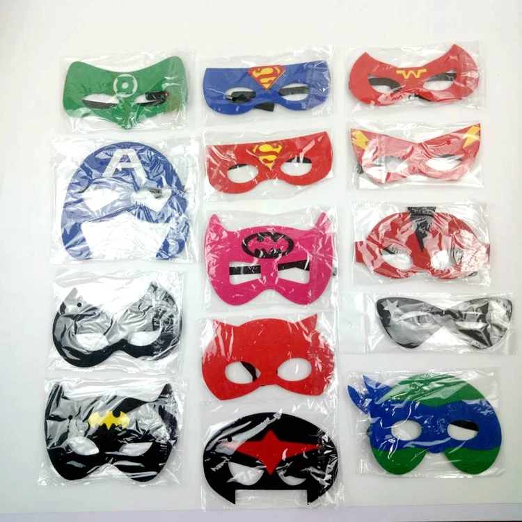 Kids Boys Superhero Masks Eye Cosplay Dress Up Fancy Gift Felt Half Masks