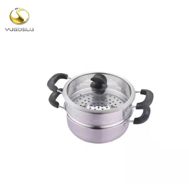 factory supply home appliance kitchen ware high quality SS304 pots stainless steel sauce pot momo steamer pot with handles