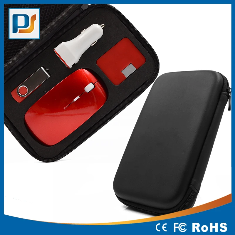 High Quality Laptop Travel Charging Kit with Wireless Mouse, USB Flash Driver, Car Charger and USB Hub