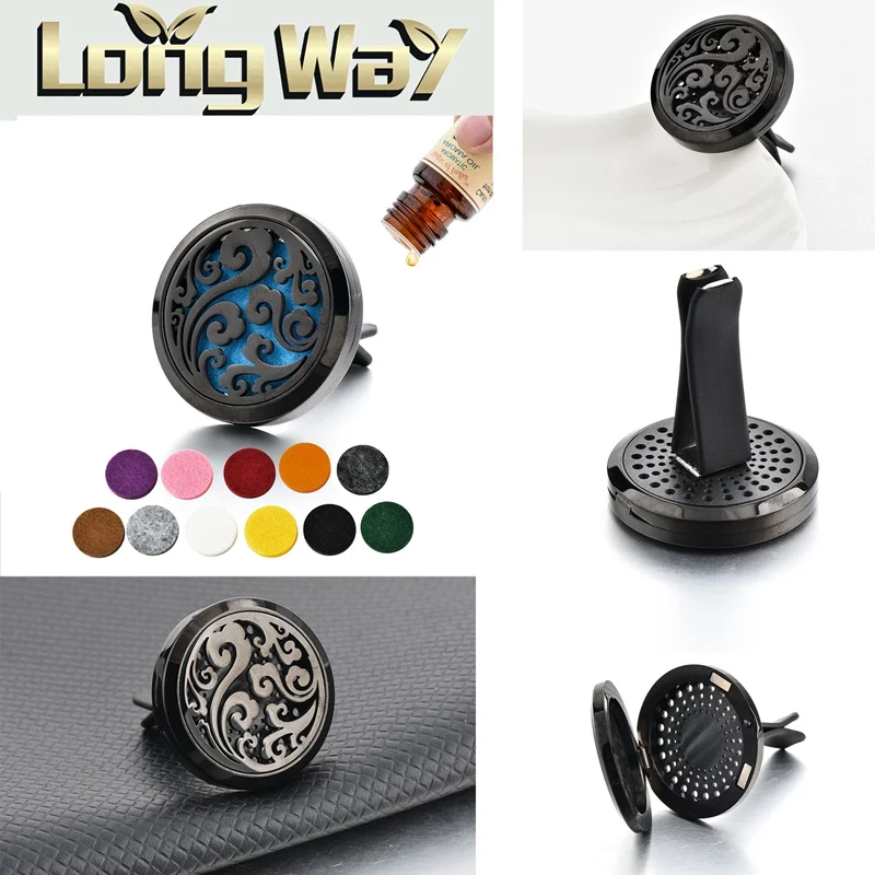 New Stainless Steel  Tree Of Life  Car Freshener Aromatherapy Essential Oil Diffuser