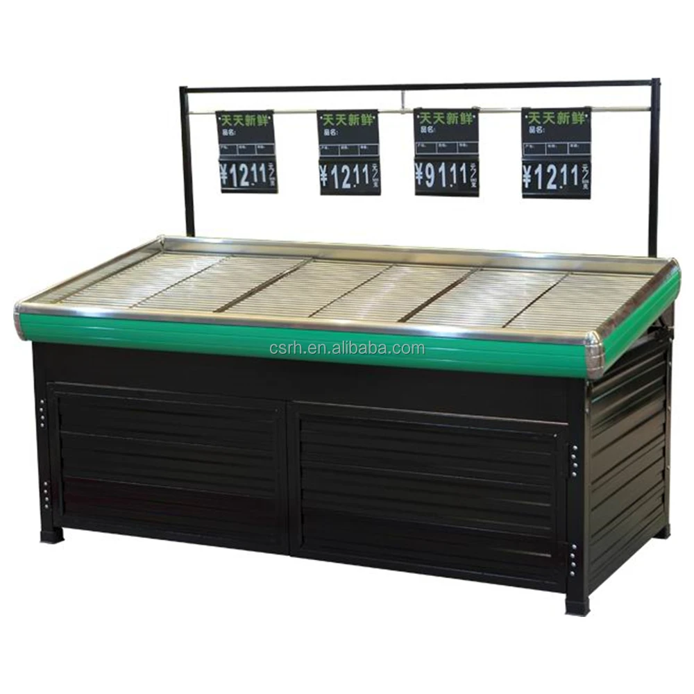 RH-VF-S5 2000*900*1500mm one layer stainless steel fruit and vegetable shelf