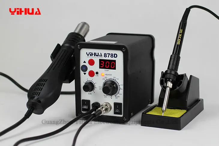 YIHUA 878D светодиодный дисплей паяльная станция
