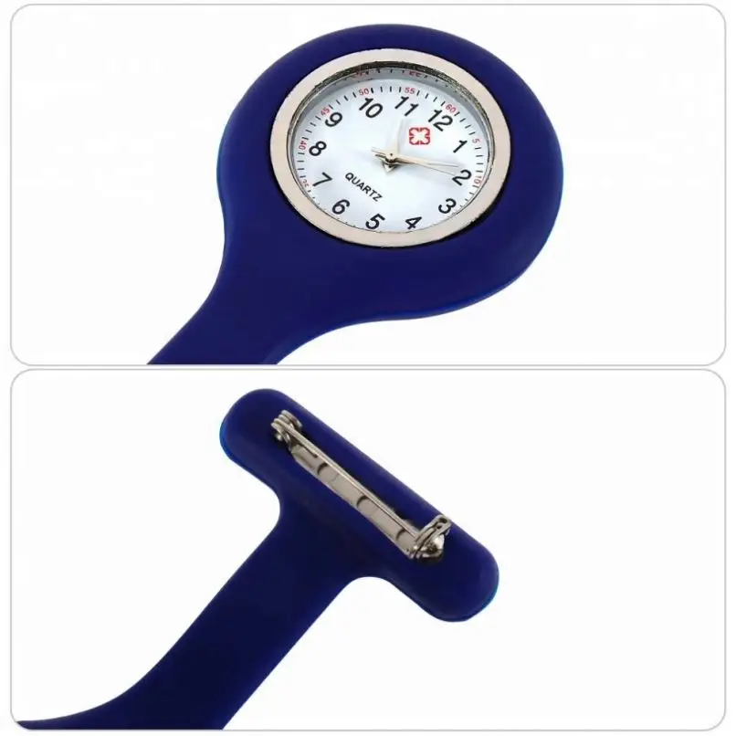 Silicone Mini Watch Doctor Nurse Clip Medical Quartz Brooch Pocket Portable Watches