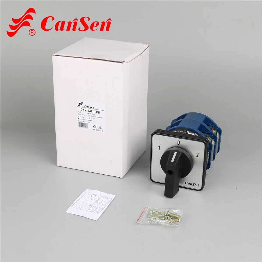 Cansen switch LW26-160 1-0-2 2 Pole rotary cam changeover switch control motor welding machine rotary cam switch