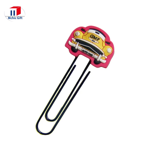 
customized cheap soft pvc rubber paperclip / rubber book mark /book clip 
