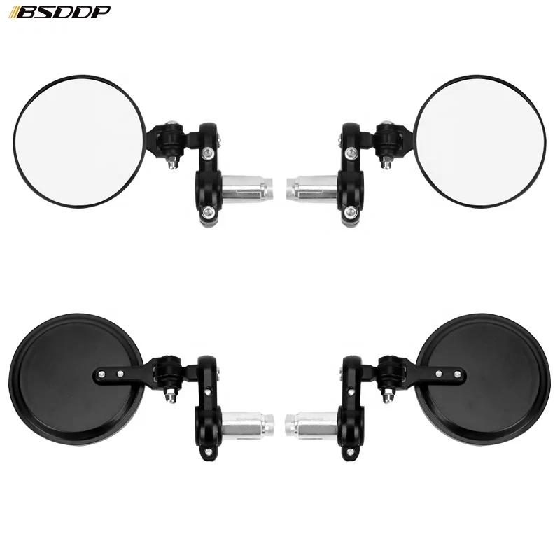 BSDDP-025 2 PCS Universal Motorcycle Rearview Fordable Round Bar End moto Side Mirror modified Mirrors for 22mm handle Mirrors