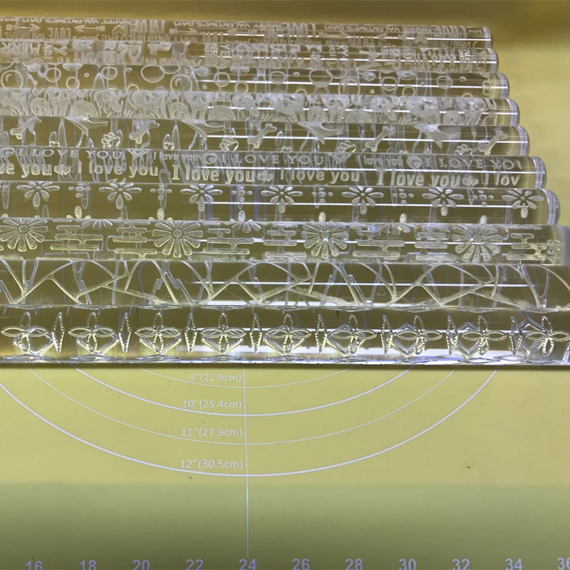 Акриловые украшения для тиснения Скалка с большим выбором рисунков кухонные инструменты выпечки