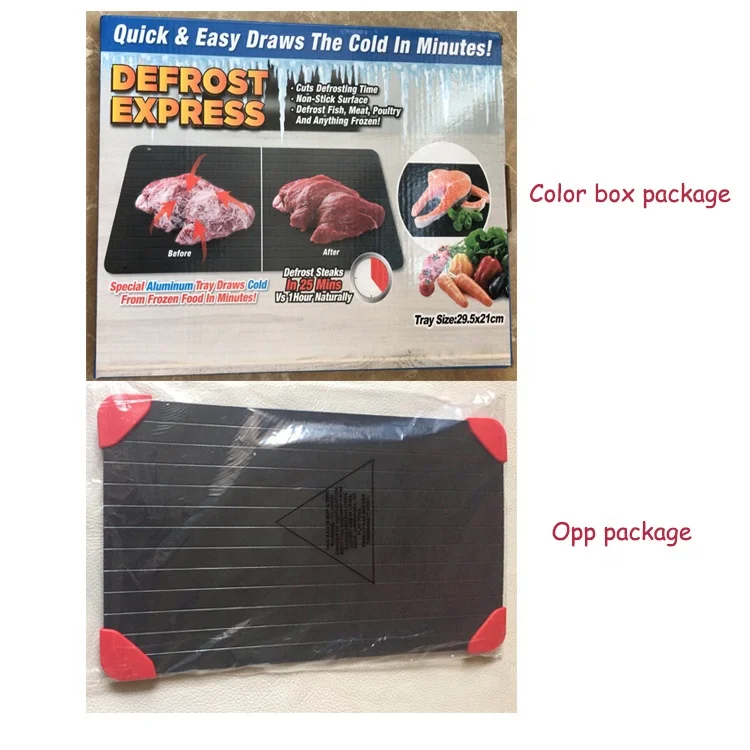 China Wholesale Medium size  Rapid thawing plate aluminum meat fast defrosting tray with corner