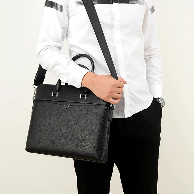 Мужской деловой портфель из ПУ кожи, молодежная сумка, вместительная сумка для ноутбука, мужская сумка через плечо, 2019