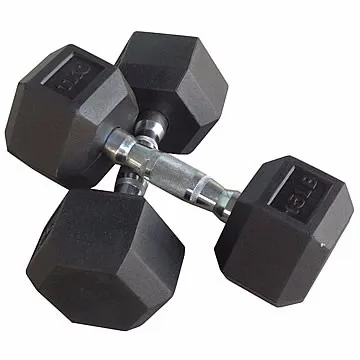 gym fitness hexagon rubber coated dumbbell set hex dumbbell
