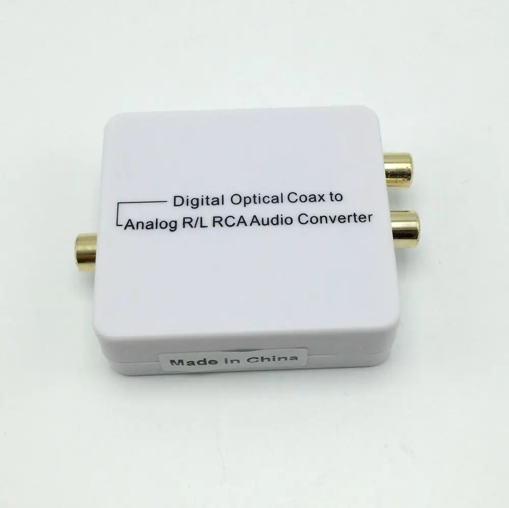 Analog R/L Rca to Digital Optical Coax Converter With DC Cable Audio Converter