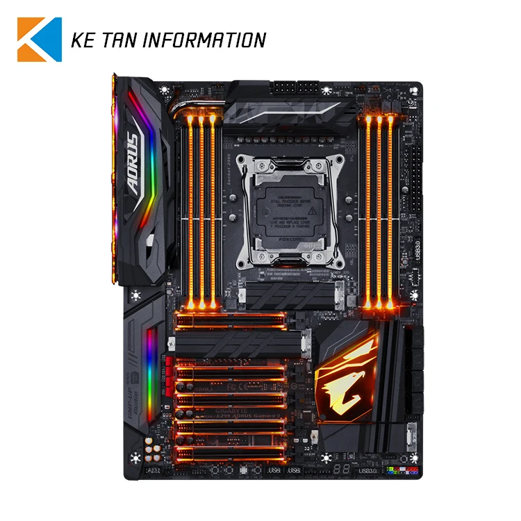 GIGABYTE X299 AORUS Gaming 9 Gaming Motherboard Intel X299 LGA 2066  motherboard for Desktop Motherboard in Used