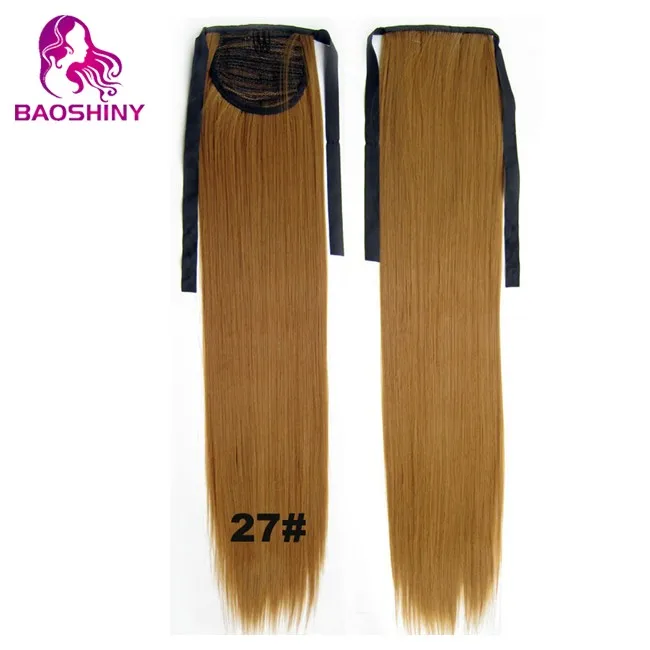
22inches Silky straight pony tail synthetic hair ponytail dark blonde ponytail hairpieces 