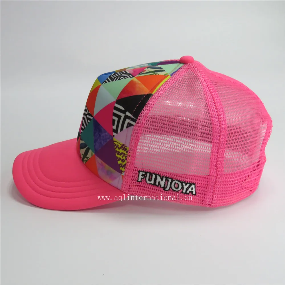 Fashion custom full print trucker hat sublimation trucker cap foam hat women summer hat
