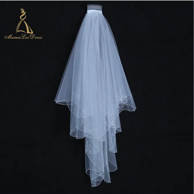 
Military Horse Fly Fan Bee Hat Pure White Short Christian Indian Wedding Veil 