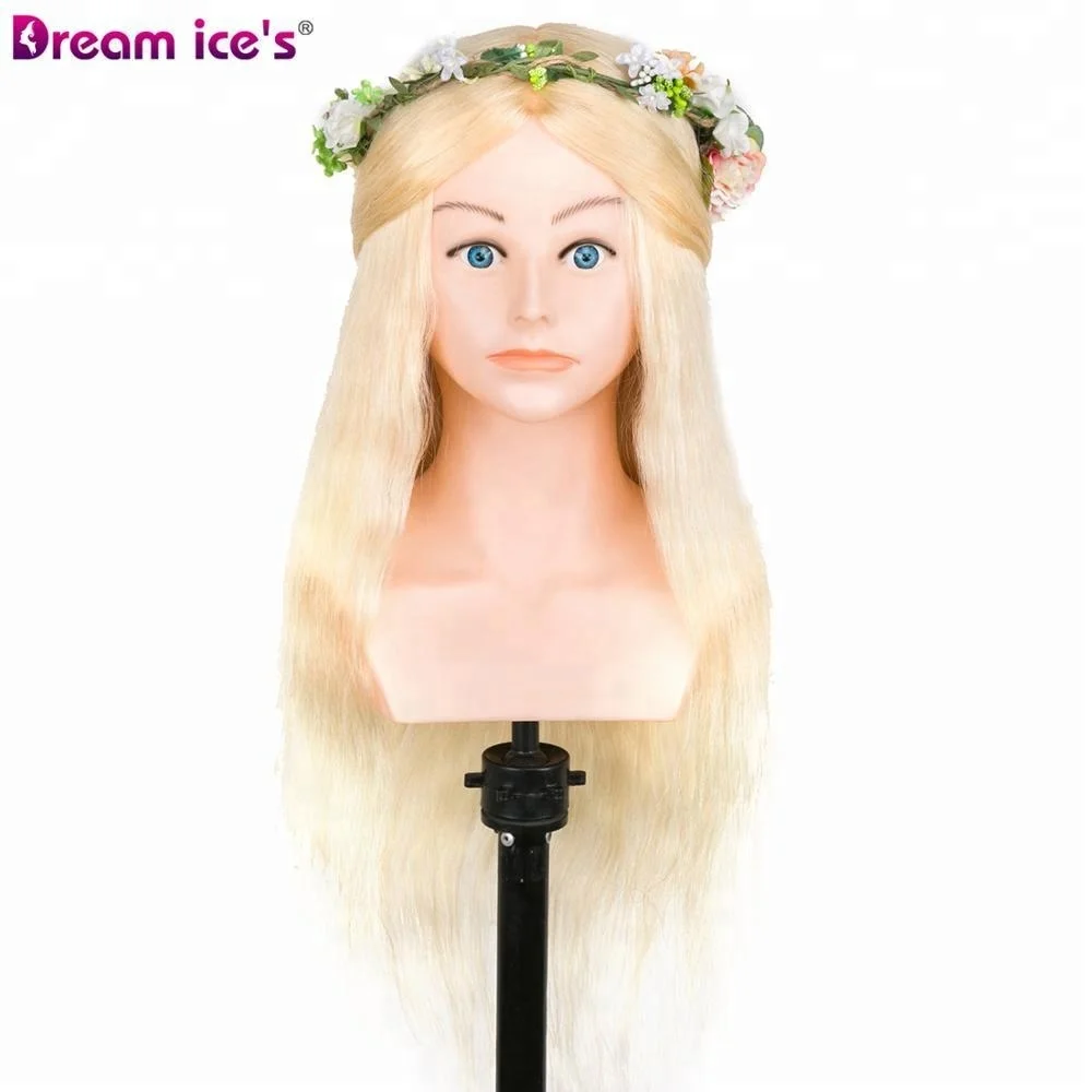 
beauty school 22inch 100human hair mannequin heads female natural hair training head 