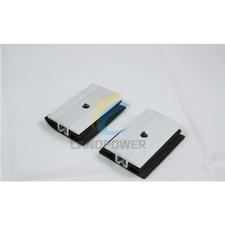 Landpower hot sell aluminium thin film solar panel clamps thin film mid/end clamp for frameless solar panel