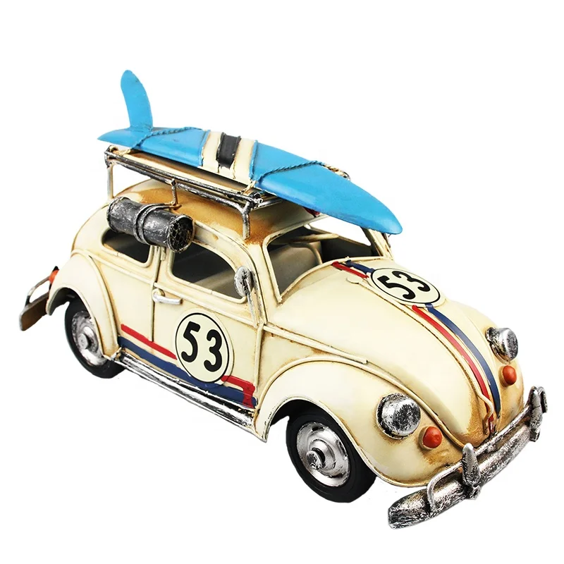 
Vintage Metal Car Model Toys For Children With Photo Frame Miniature Models Retro Creative Home Decor Ornaments 