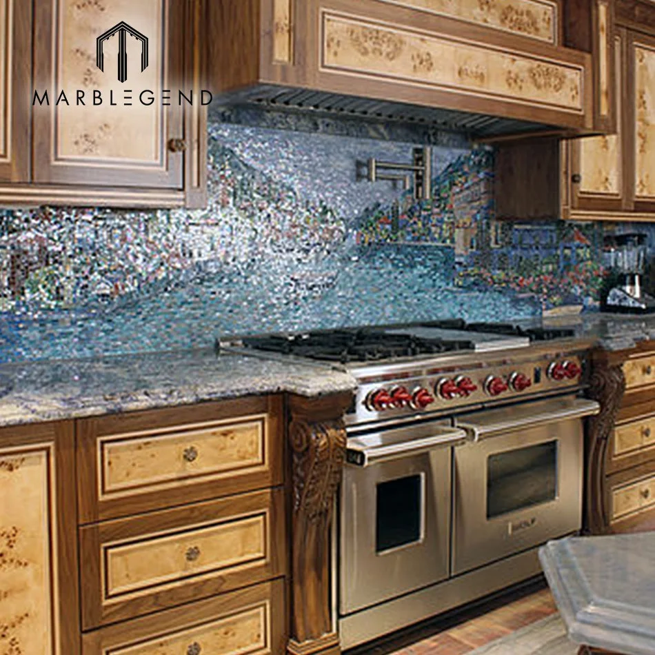 Beverly Hills wall and swimming pool fantasy glass art mosaic pattern tile