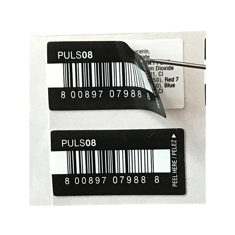 manufacturers printing barcode adhesive sticker peel here label Waterproof self-adhesive sticker