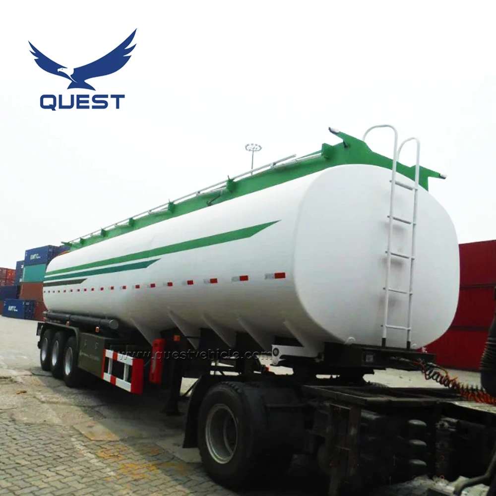QUEST 40000-50000L Tri-axle carbon steel oil tank/fuel transport tanker semi truck trailer for sale