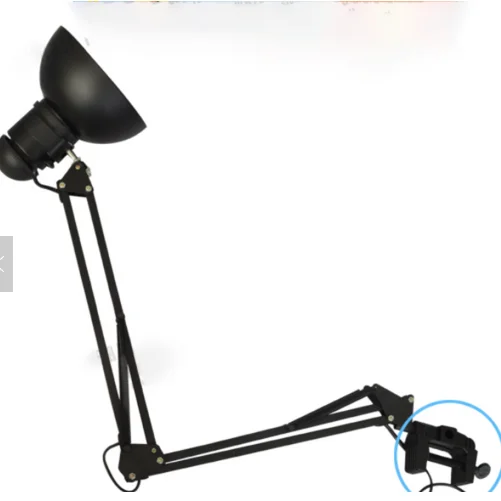 2019 new long swing arm led  adjustable folding twin-arm reading Flexible table lamp nail file with logo