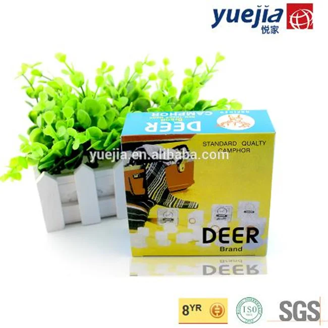 
Factory Eco-friendly Smokeless Refined Deer Brand 1/4OZ 96% Pure Natural Camphor Tablets Blocks 