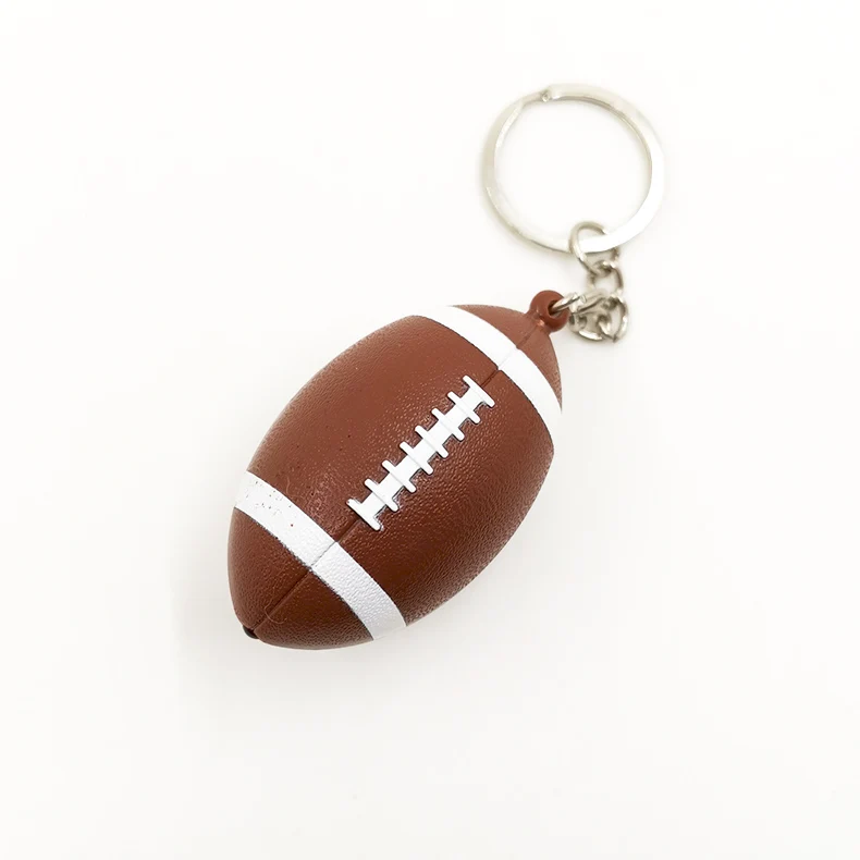 Promotion custom 3D plastic American football keychain rugby keyring,sports keychain