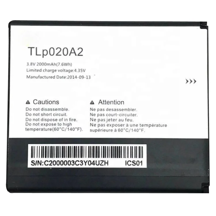 Wholesale 2000mAh TLp020A2 Original Lithium Mobile Phone Battery for Alcatel One Touch Pop Star LTE A845L/POP S3 OT5050 5050X