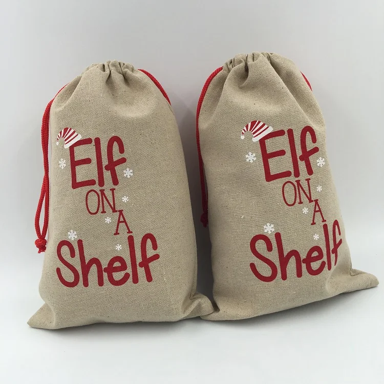 Custom Burlap Hessian Christmas Gift Bag Santa Sack