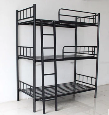 
cheap military dorm metal triple bunk bed for sale 