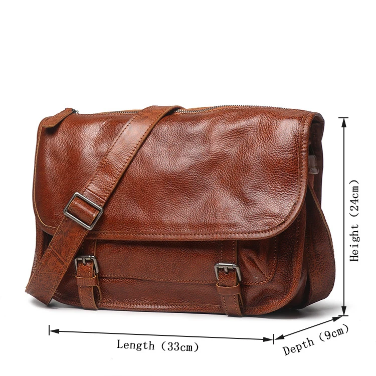 
Hot sale shoulder men genuine leather crossbody messenger 