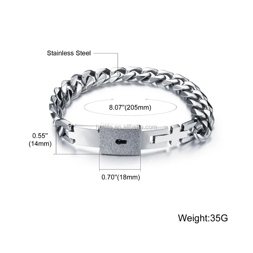 Lovers Jewelry Set Stainless Bracelets Bangles Eternal Love Heart Lock key bracelet pendant