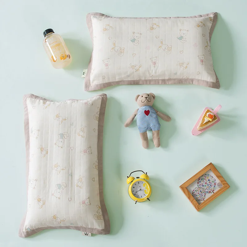 Wholesale Pillowcase for Baby Kids Toddler 100% Musin Cotton 2 Layer High Quality
