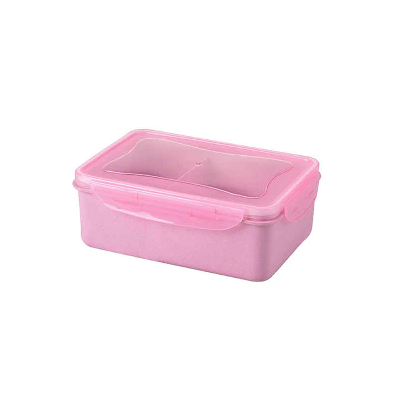 Non toxic wheat straw wheat fiber lunch box Seperate lunch box with lids