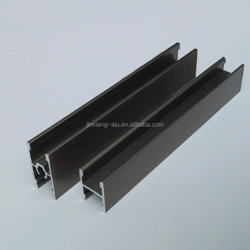 6063 t5 Extrusion Alloy Aluminum H-shape anodized bronze profile for make furniture and cabinet material