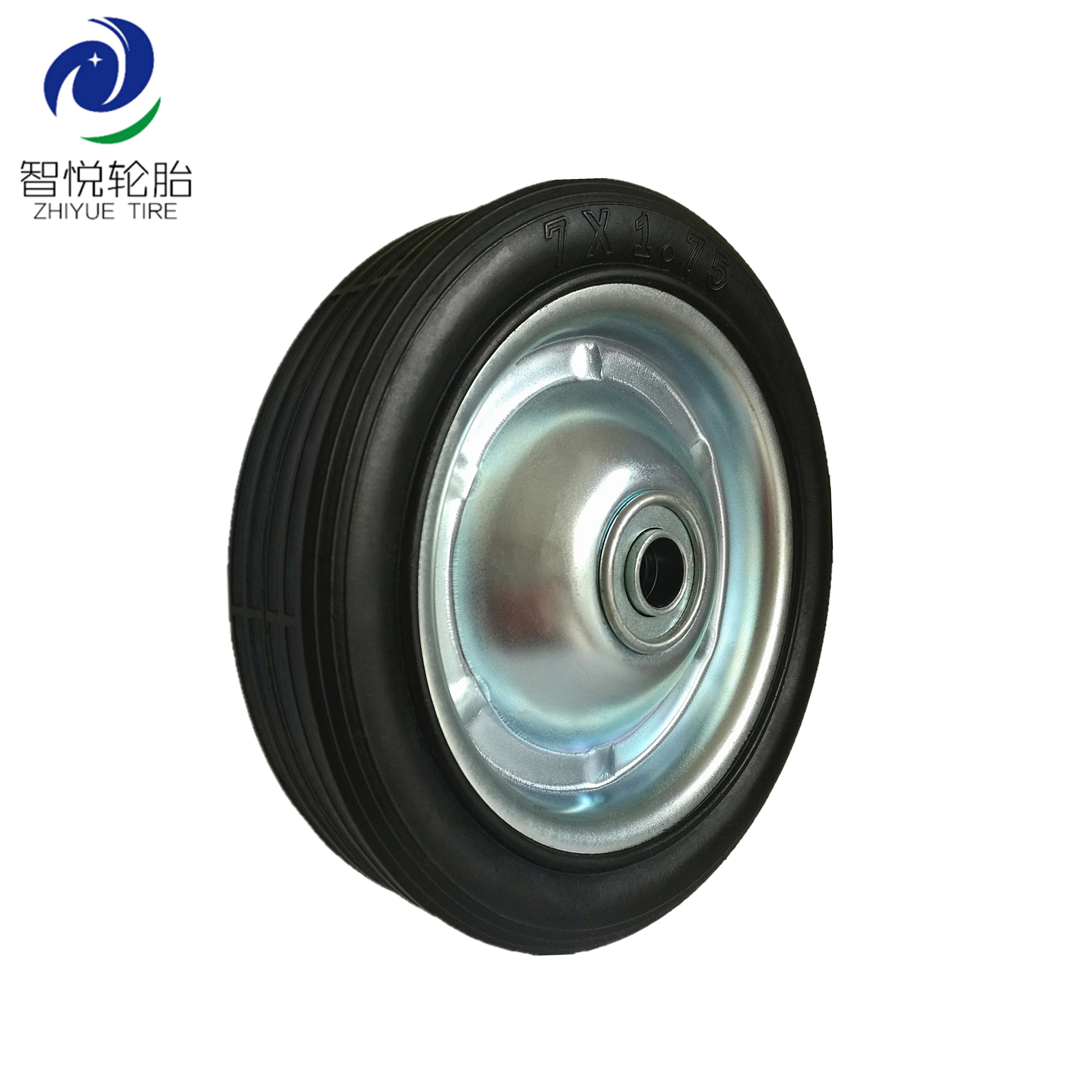 180 mm rubber wheels solid rubber tire for air compressor tires, handcart wheels, lawnmower wheel