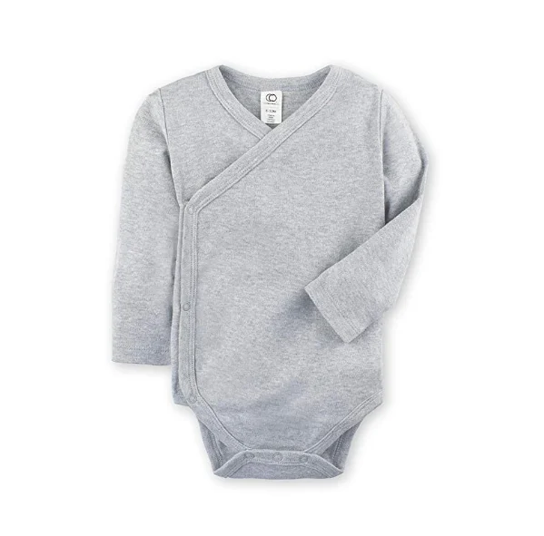 
whosale button long sleeve organic cotton new born clothes baby bodysuit rompers 