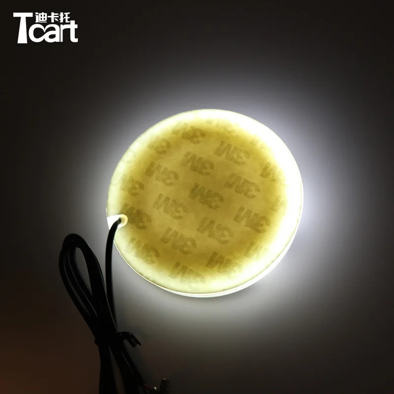 Tcart White Red Blue Diameter 8.2cm 4D Logo Light Custom Car Emblem