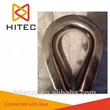 U.S TYPE AISI 304, 316 stainless steel wire rope rigging extra heavy duty thimble