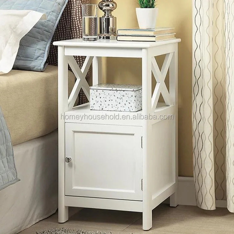 
Sofa side accent table wood white end table living room cabinet furniture 