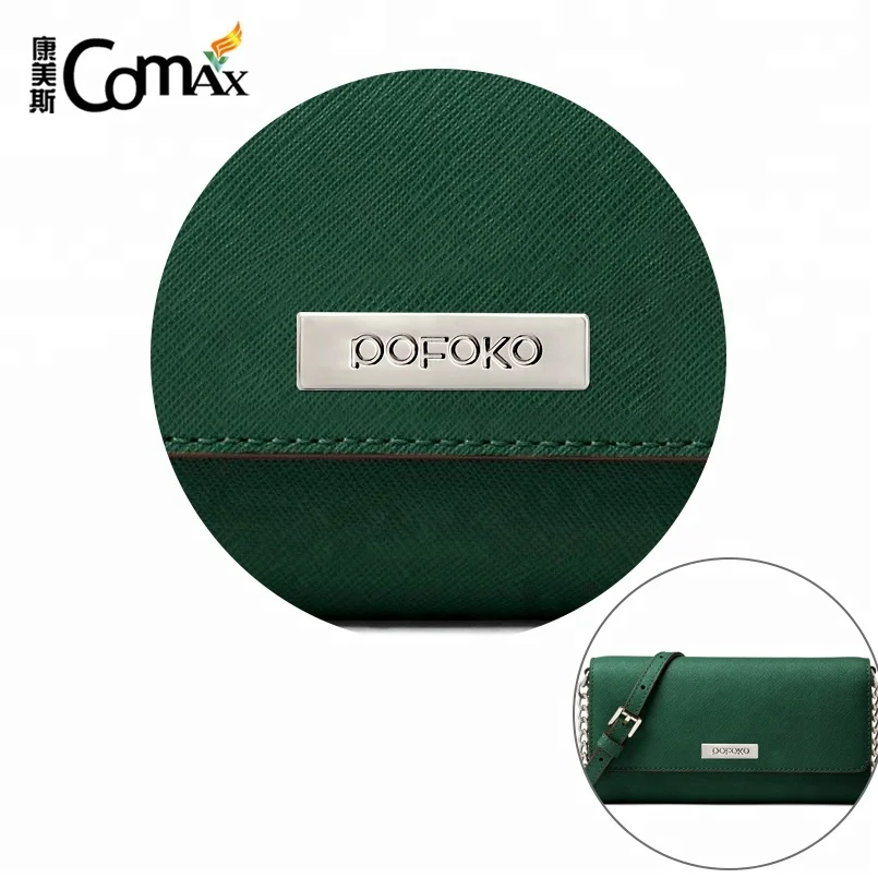 30mm Nickel Engraved Logo Metal Plate for Purse and Bags