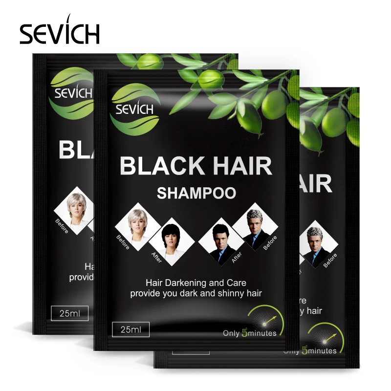 Beauty salon product hair color natural instant black hair shampoo For Grey Hair