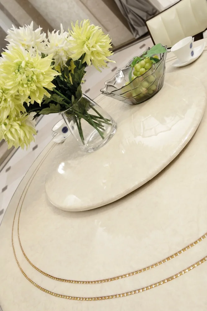 Round table and chair, round marble dining table set