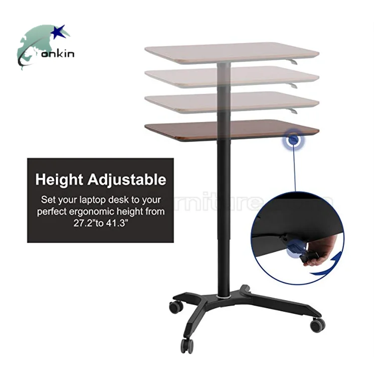 One leg pneumatic gas lift mechanism table adjustable trestle table hydraulic lift table with roller