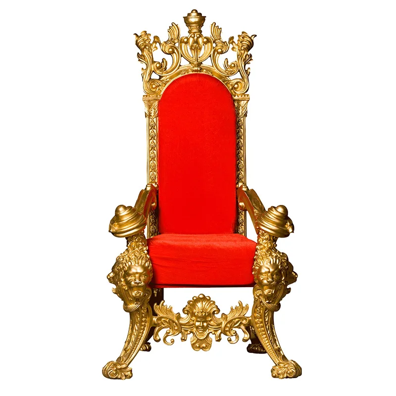 High Back King Chair Throne Solid Wood Modern Antique Style Wedding Furniture Rental for Hotels