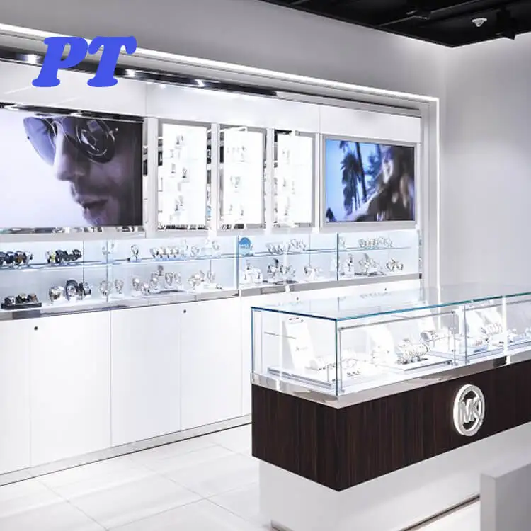 Modern Design Wood Sunglass Display Showcase For Optical Shop